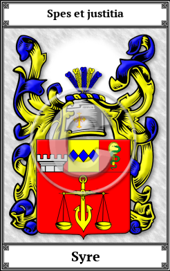 Syre Family Crest Download (JPG) Book Plated - 600 DPI