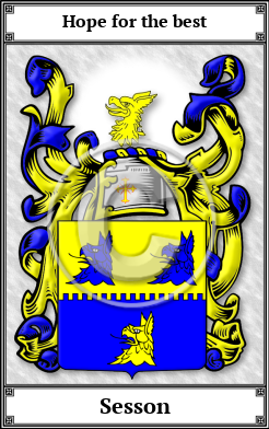 Sesson Family Crest Download (JPG)  Book Plated - 150 DPI