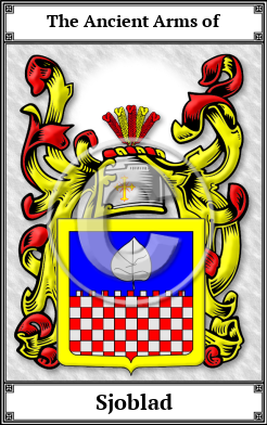 Sjoblad Family Crest Download (JPG)  Book Plated - 150 DPI