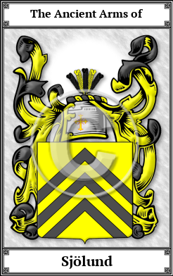 Sjölund Family Crest Download (JPG)  Book Plated - 150 DPI