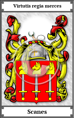 Scanes Family Crest Download (JPG)  Book Plated - 150 DPI