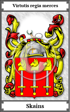 Skains Family Crest Download (JPG) Book Plated - 600 DPI