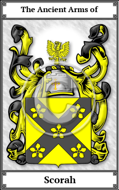 Scorah Family Crest Download (JPG) Book Plated - 600 DPI