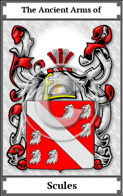 Scules Family Crest Download (JPG)  Book Plated - 150 DPI