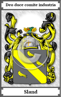 Sland Family Crest Download (JPG) Book Plated - 600 DPI