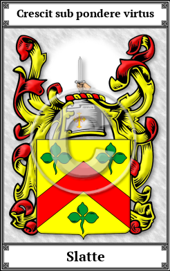 Slatte Family Crest Download (JPG)  Book Plated - 150 DPI