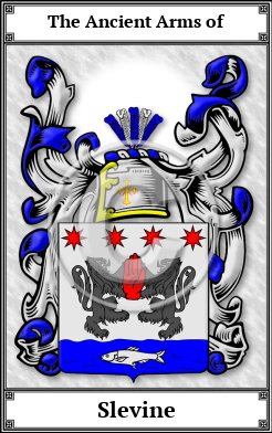 Slevine Family Crest Download (JPG)  Book Plated - 150 DPI