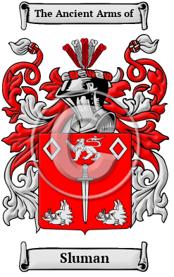 Sluman Family Crest Download (JPG) Heritage Series - 600 DPI