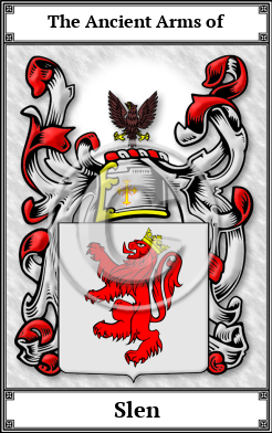 Slen Family Crest Download (JPG)  Book Plated - 150 DPI