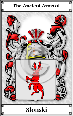 Slonski Family Crest Download (JPG)  Book Plated - 150 DPI