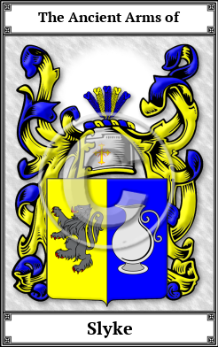 Slyke Family Crest Download (JPG)  Book Plated - 150 DPI