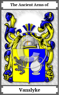 Vanslyke Family Crest Download (JPG)  Book Plated - 150 DPI