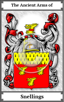 Snellings Family Crest Download (JPG)  Book Plated - 150 DPI