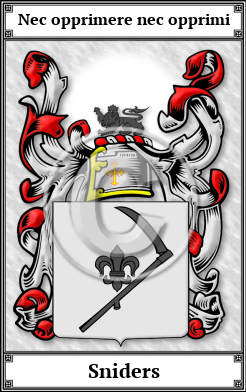 Sniders Family Crest Download (JPG)  Book Plated - 150 DPI