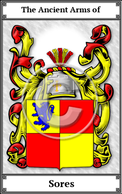 Sores Family Crest Download (JPG)  Book Plated - 150 DPI