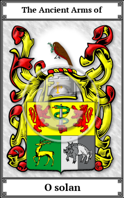 O solan Family Crest Download (JPG)  Book Plated - 150 DPI
