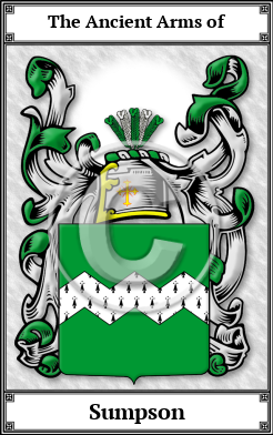 Sumpson Family Crest Download (JPG)  Book Plated - 150 DPI
