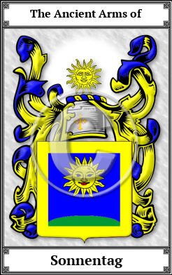 Sonnentag Family Crest Download (JPG)  Book Plated - 150 DPI