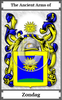 Zondag Family Crest Download (JPG) Book Plated - 600 DPI
