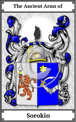 Sorokin Family Crest Download (JPG)  Book Plated - 150 DPI