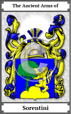 Sorentini Family Crest Download (JPG)  Book Plated - 150 DPI