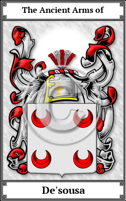 De'sousa Family Crest Download (JPG)  Book Plated - 150 DPI