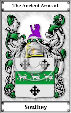 Southey Family Crest Download (JPG) Book Plated - 600 DPI