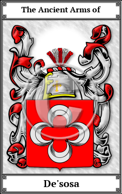 De'sosa Family Crest Download (JPG) Book Plated - 600 DPI