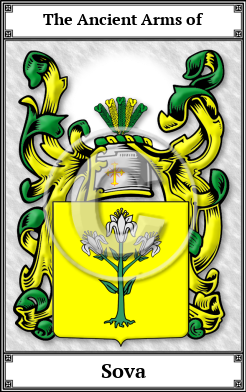 Sova Family Crest Download (JPG)  Book Plated - 150 DPI