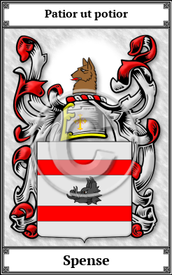 Spense Family Crest Download (JPG)  Book Plated - 150 DPI