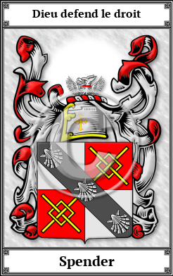 Spender Family Crest Download (JPG) Book Plated - 600 DPI