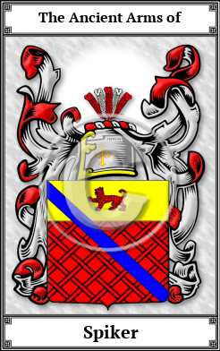 Spiker Family Crest Download (JPG) Book Plated - 600 DPI