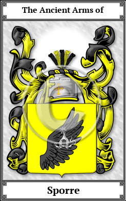 Sporre Family Crest Download (JPG)  Book Plated - 150 DPI