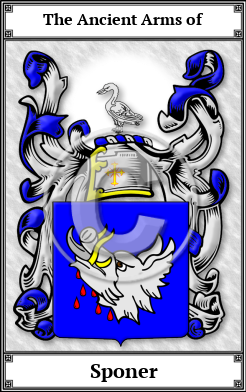 Sponer Family Crest Download (JPG) Book Plated - 600 DPI