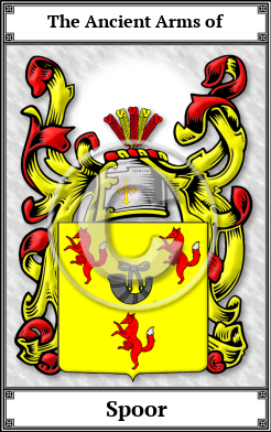 Spoor Family Crest Download (JPG)  Book Plated - 150 DPI