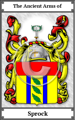 Sprock Family Crest Download (JPG)  Book Plated - 150 DPI