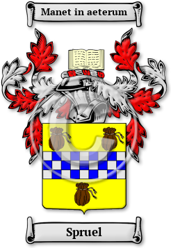 Spruel Family Crest Download (jpg) Legacy Series - 150 DPI