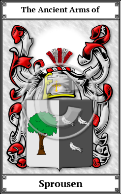 Sprousen Family Crest Download (JPG) Book Plated - 600 DPI