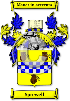 Sprewell Family Crest Download (jpg) Legacy Series - 150 DPI