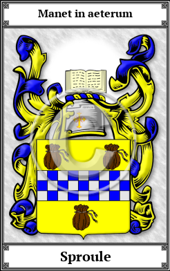 Sproule Family Crest Download (JPG)  Book Plated - 150 DPI