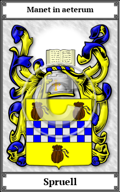 Spruell Family Crest Download (JPG) Book Plated - 600 DPI
