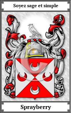 Sprayberry Family Crest Download (JPG)  Book Plated - 150 DPI