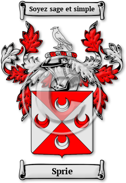 Sprie Family Crest Download (jpg) Legacy Series - 150 DPI