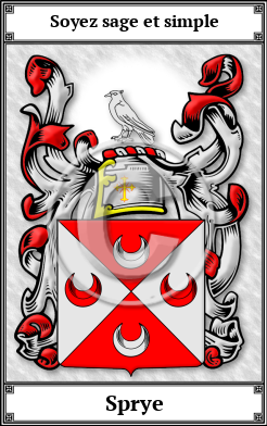 Sprye Family Crest Download (JPG) Book Plated - 600 DPI