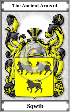 Sqwib Family Crest Download (JPG) Book Plated - 600 DPI