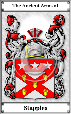 Stapples Family Crest Download (JPG) Book Plated - 600 DPI