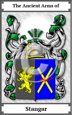 Stangar Family Crest Download (JPG)  Book Plated - 150 DPI