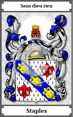 Staples Family Crest Download (JPG) Book Plated - 300 DPI