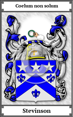 Stevinson Family Crest Download (JPG) Book Plated - 600 DPI