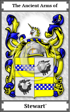 Stewart' Family Crest Download (JPG)  Book Plated - 150 DPI